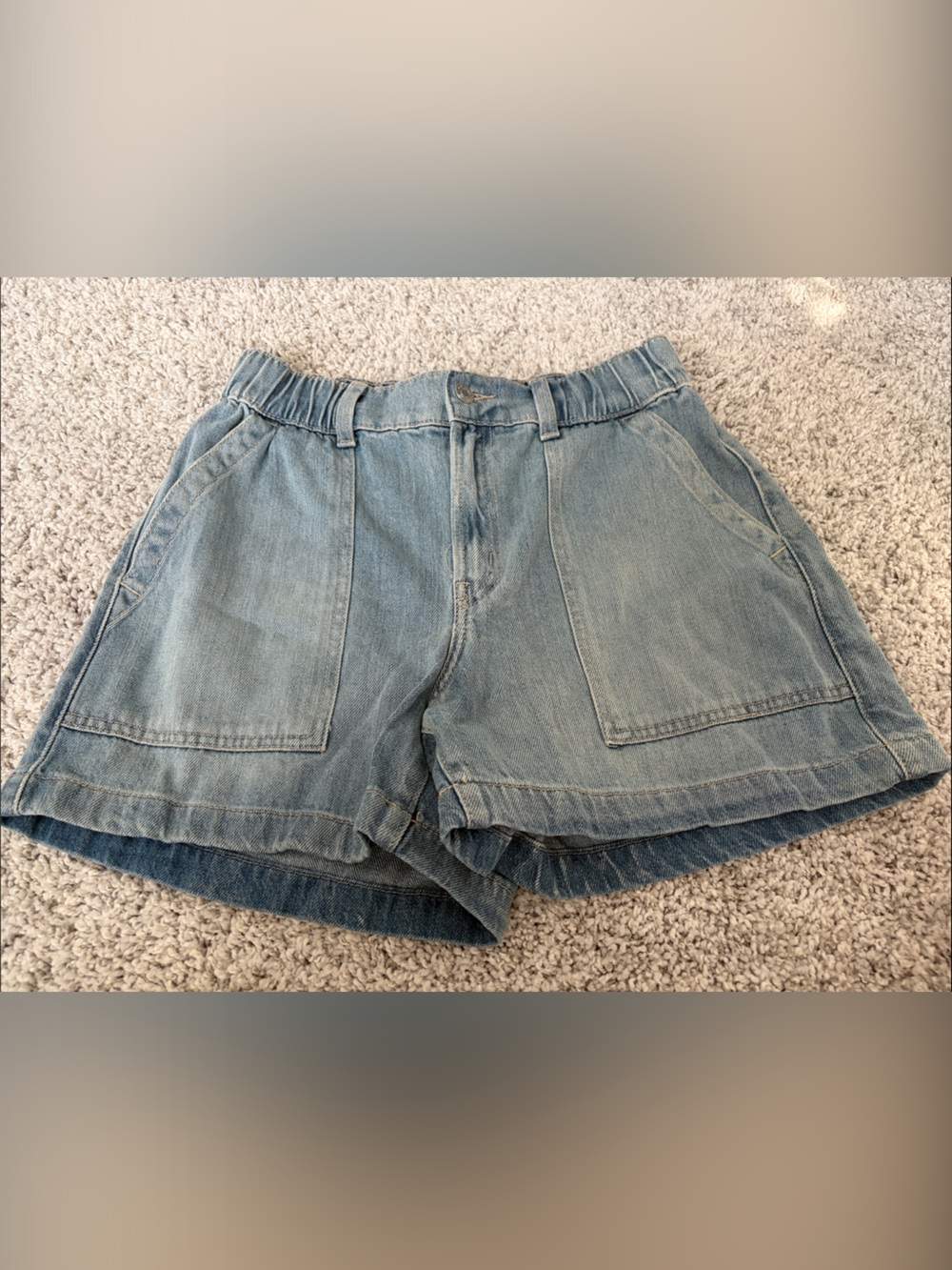 GAP Light Wash Denim Patch-Pocket Shorts